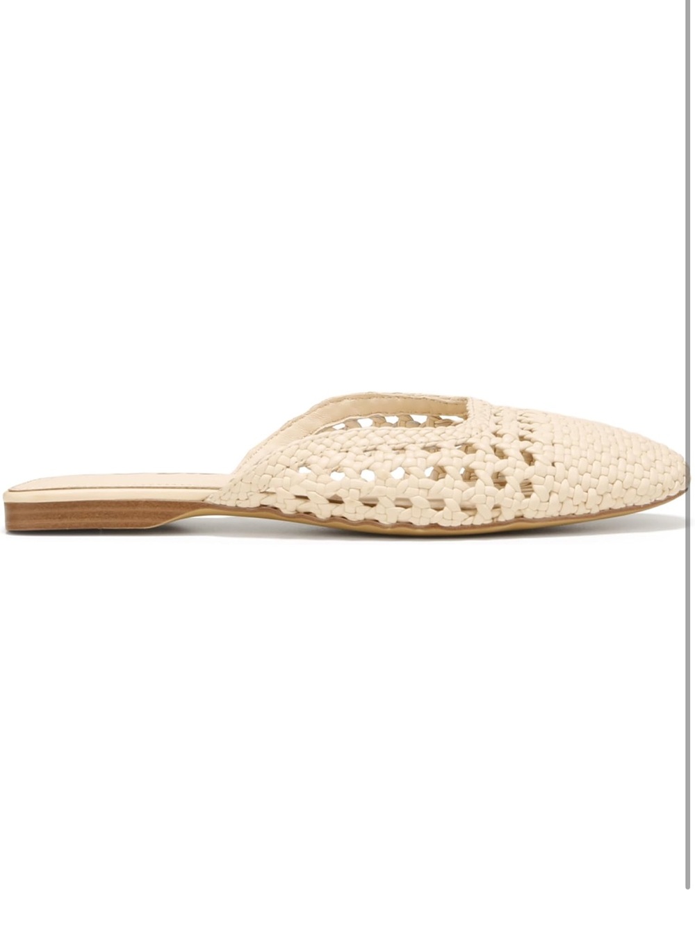 Sam Edelman Woven Pointed-Toe Slide Mules in Beige